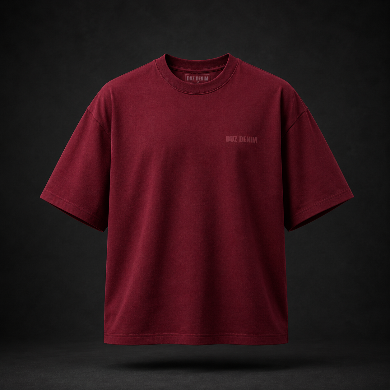 Duz Denim Blank Oversized Tee (Maroon)
