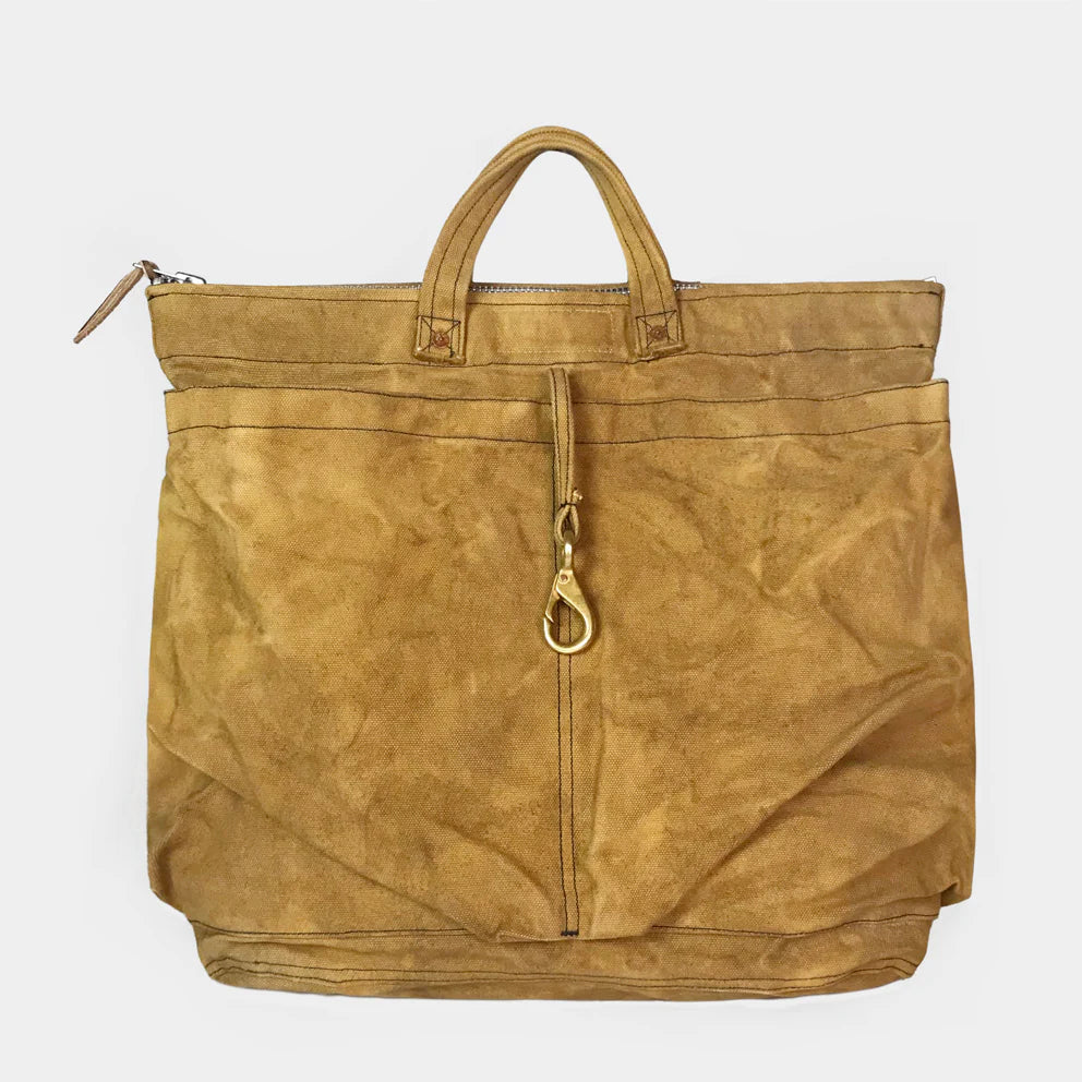 BZEN x MINER49ER HELMET18-16BIS CANVAS VEGGIE DYED HELMET BAG-20oz-E0 BISCOTTI