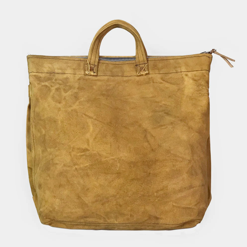 BZEN x MINER49ER HELMET18-16BIS CANVAS VEGGIE DYED HELMET BAG-20oz-E0 BISCOTTI