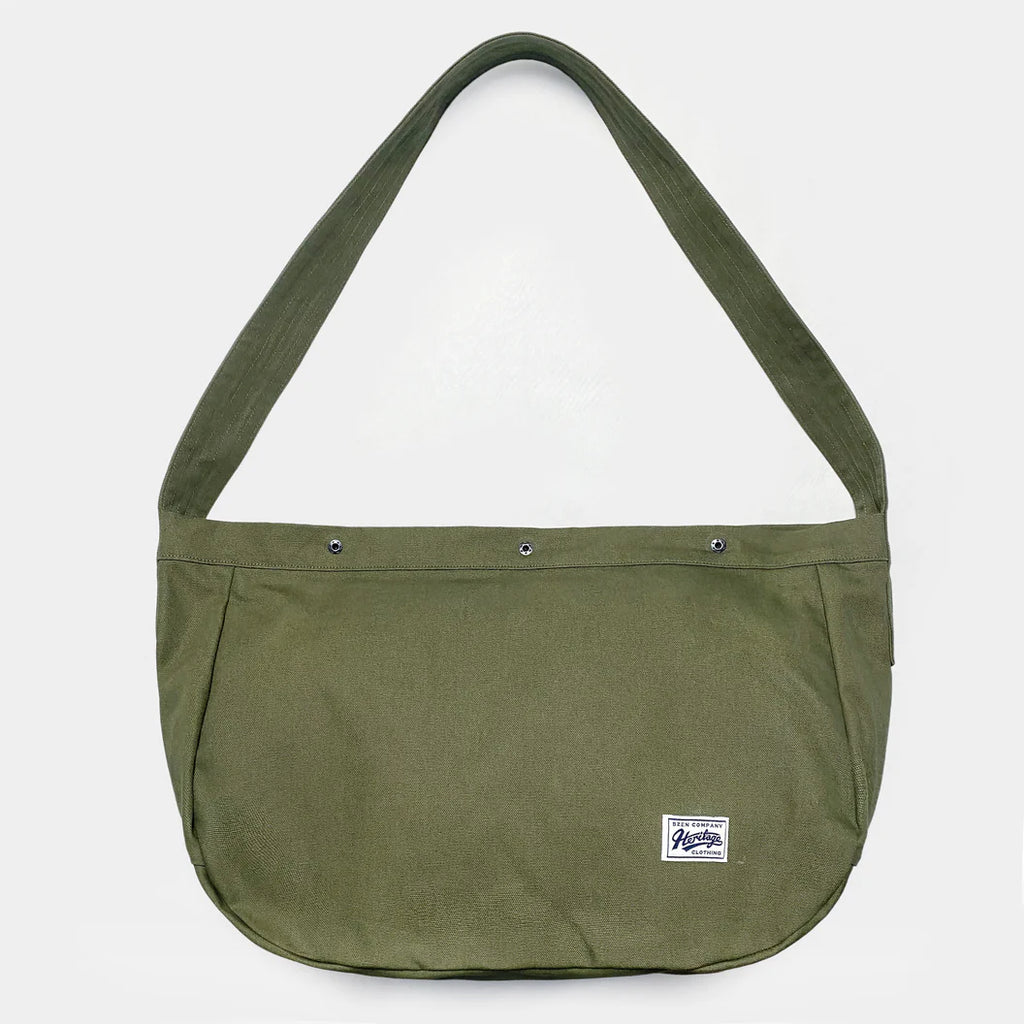 BZEN PMB22-14AG CANVAS MAIL MAN BAG-12OZ-ARMY GREEN