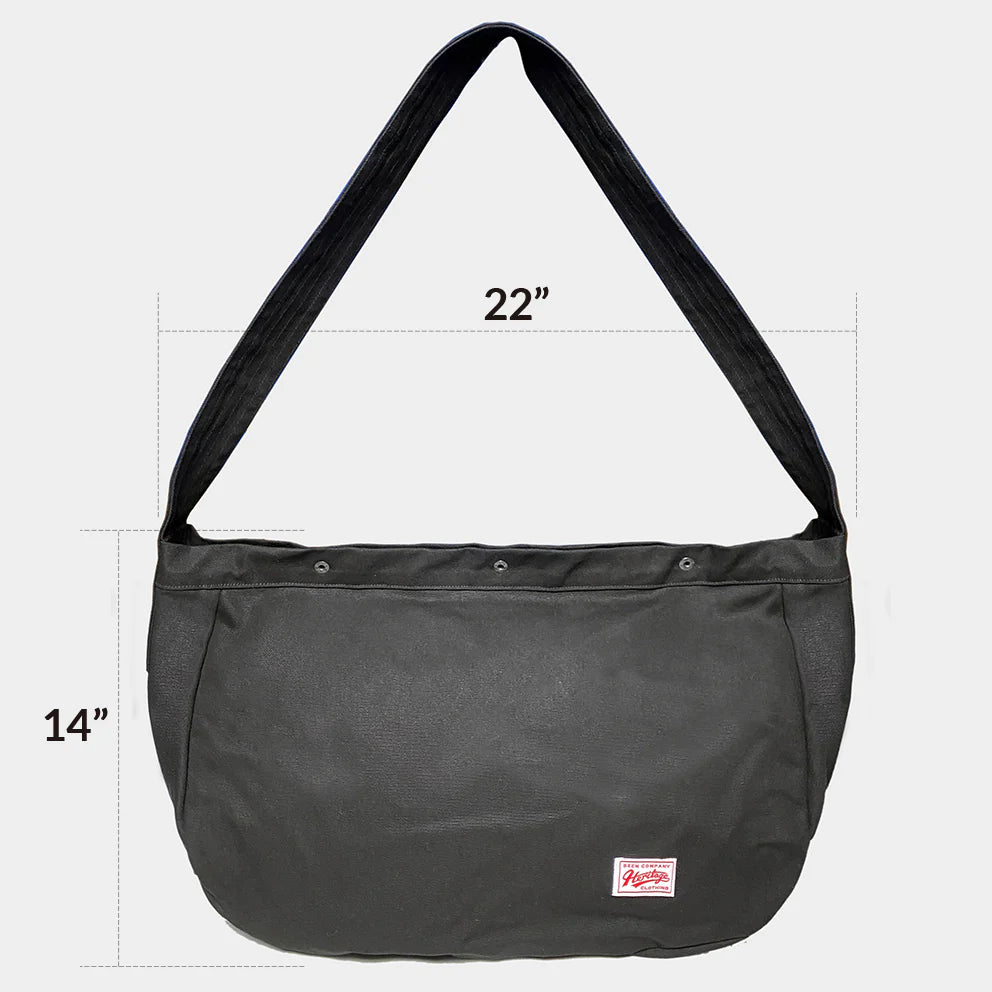 BZEN PMB22-14BLK CANVAS MAIL MAN BAG-12OZ-BLACK