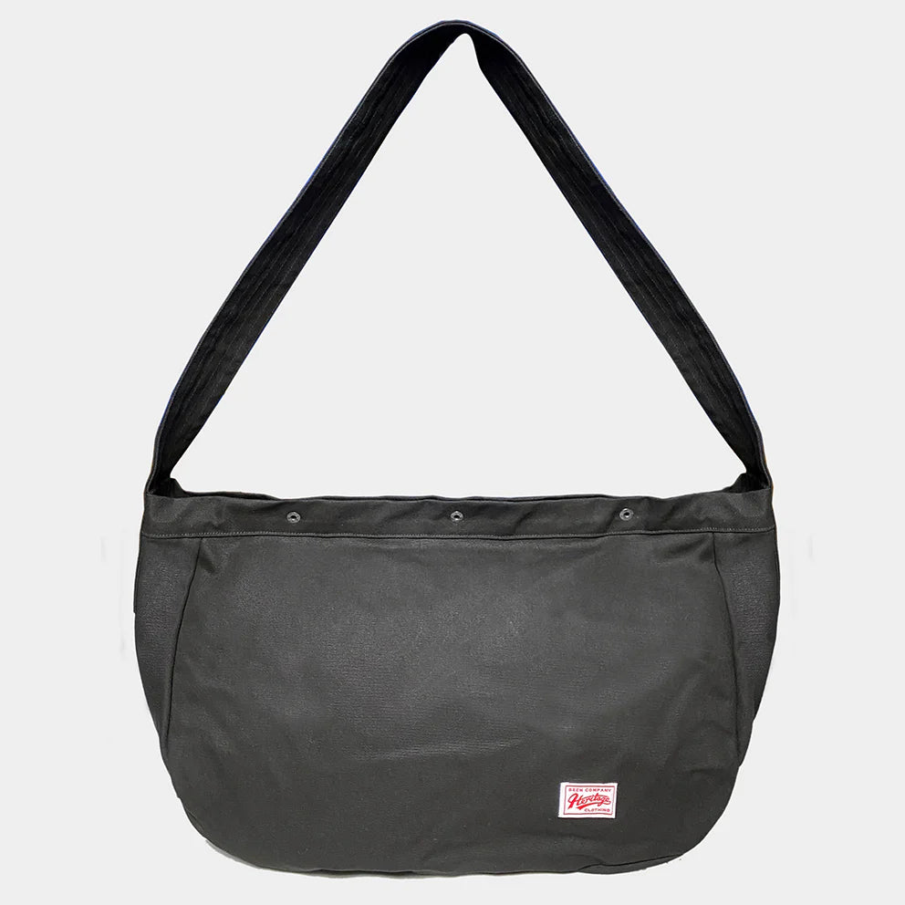 BZEN PMB22-14BLK CANVAS MAIL MAN BAG-12OZ-BLACK