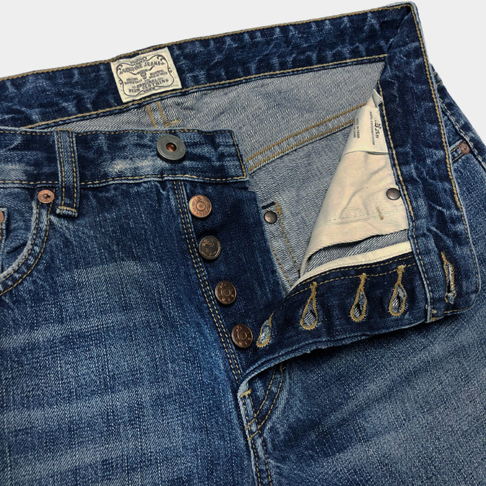 BZEN M.1258-BILLY SLIM STRAIGHT- 13.5oz- SELVEDGE- AZURE