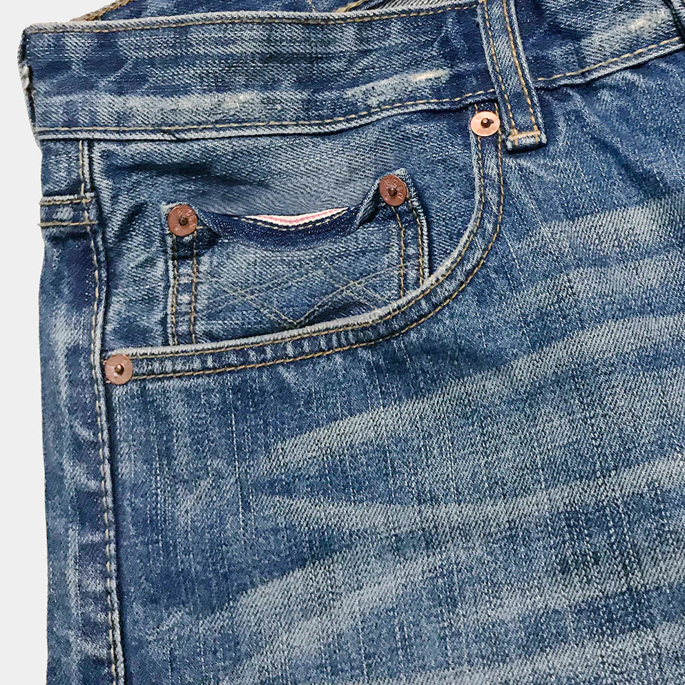 BZEN M.1258-BILLY SLIM STRAIGHT- 13.5oz- SELVEDGE- AZURE