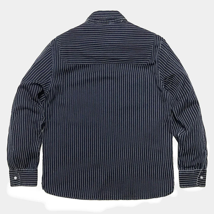 BZEN M.3338-UMI REGULAR FIT 2 POCKET SHIRT-6oz-E0 INDIGO STRIPE
