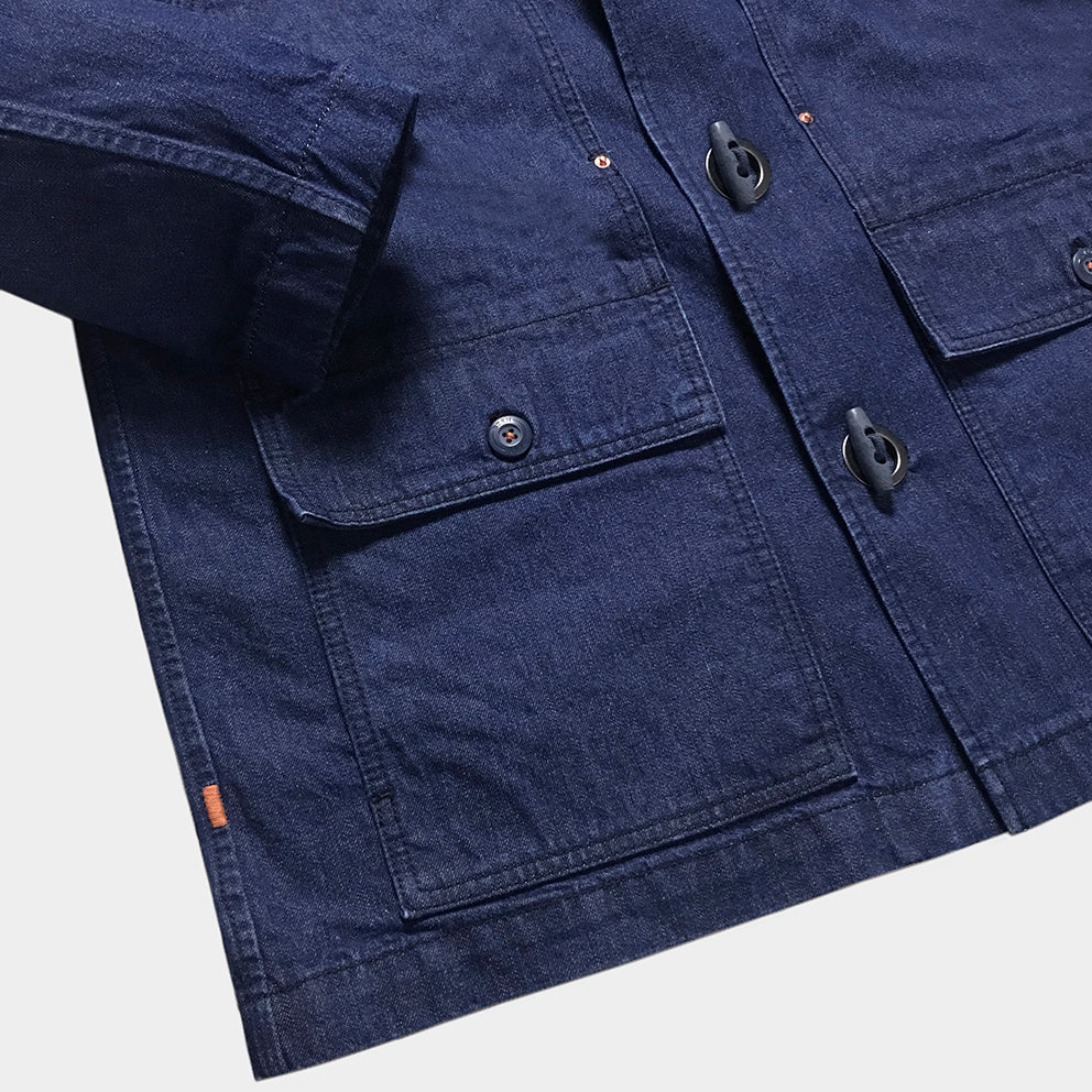 BZEN M.3195-BRETON REGULAR FIT 6 POCKET DENIM JACKET-12oz-E0 RINSE INDIGO