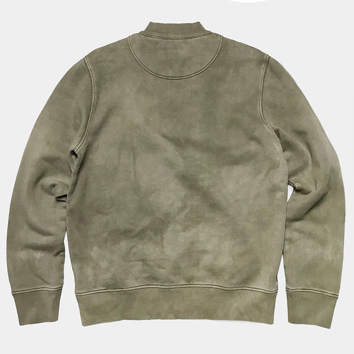 BZEN UNARMY - M.3257-VILMER REGULAR FIT 4 BUTTON MOCKNECK HENLEY TOP- VEGGIE GREEN