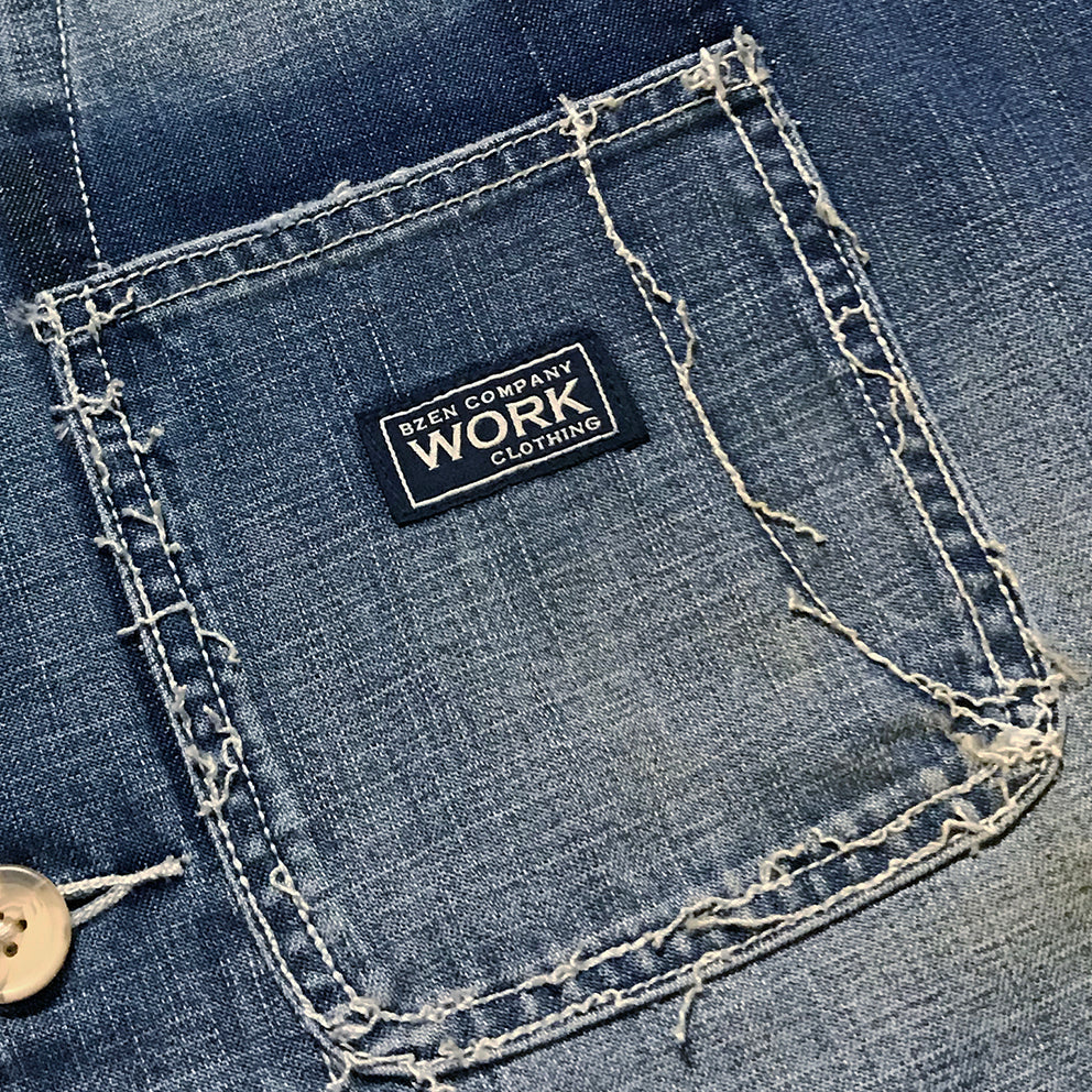 BZEN M.3211-HOBO REGULAR FIT SHORT SLEEVE DENIM SHIRT-11.25oz-E4 VINTAGE