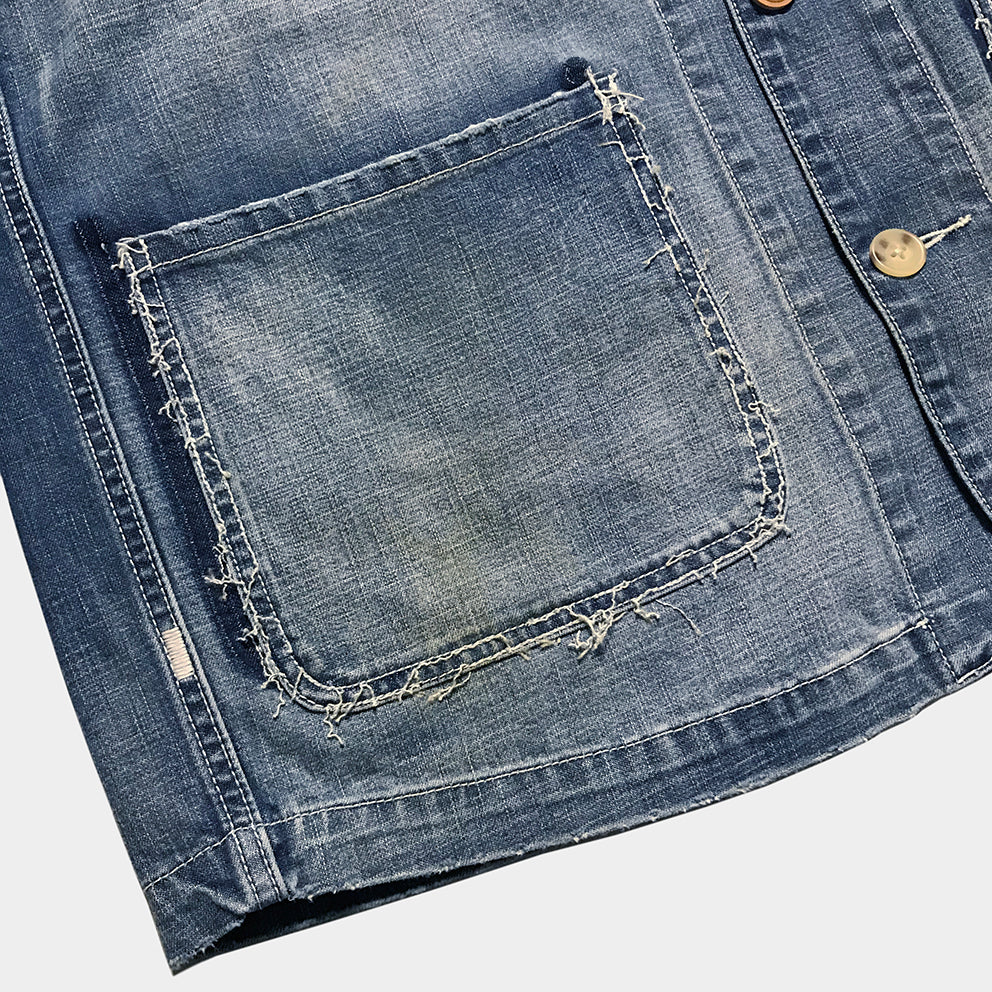 BZEN M.3211-HOBO REGULAR FIT SHORT SLEEVE DENIM SHIRT-11.25oz-E4 VINTAGE