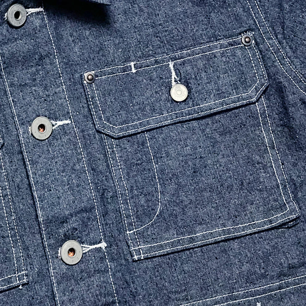 BZEN M.3323 BUBBA-S&P REGULAR FIT INDIGO DENIM WORK JACKET-10OZ-E0 INDIGO