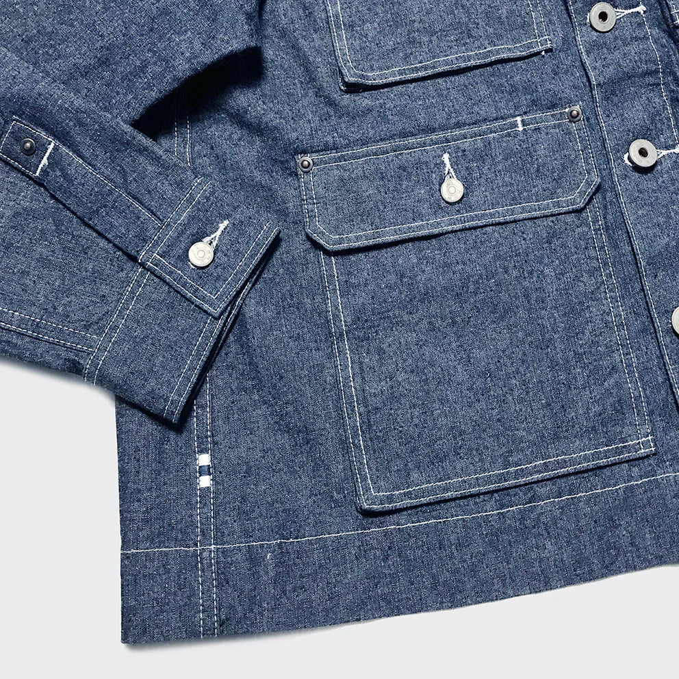 BZEN M.3323 BUBBA-S&P REGULAR FIT INDIGO DENIM WORK JACKET-10OZ-E0 INDIGO