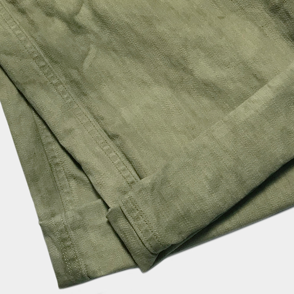 BZEN M.1198 L32-MIDDLEMAST RELAX TAPERED COTTON LINEN NAVAL INSPIRED PANT VEGGIE DYED-9oz-E0 MOSS GREEN