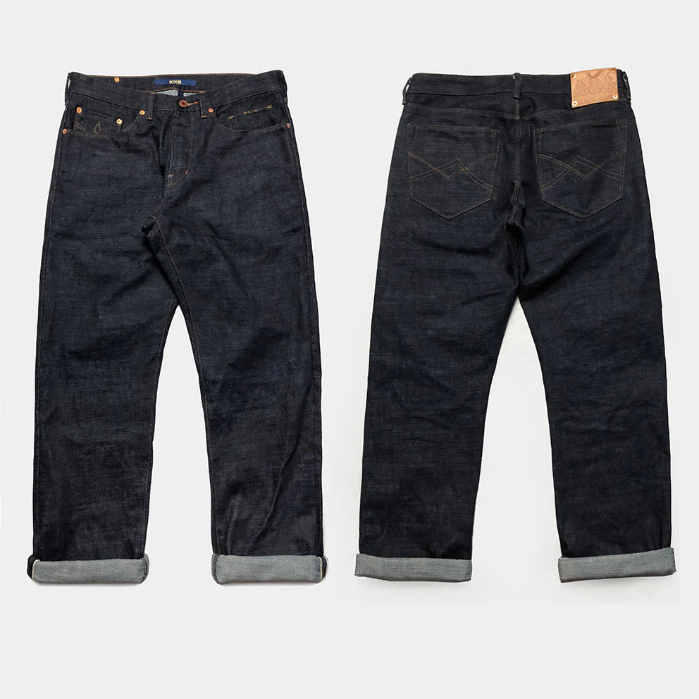 BZEN M.1098 EL PASO-TUF H17 REGULAR STRAIGHT 5 POCKET DYNEEMA YARN INDIGO SELVEDGE DENIM JEAN-17OZ-HRH INDIGO