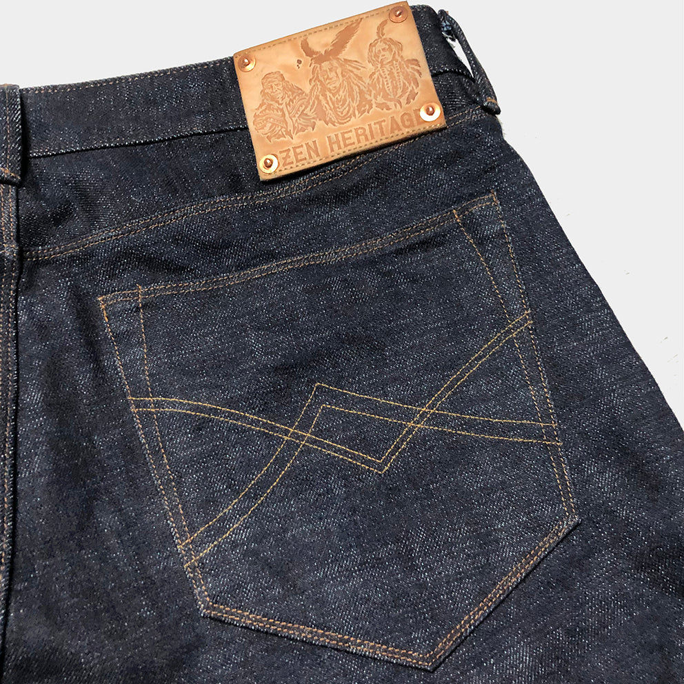 BZEN M.1098 EL PASO-TUF H17 REGULAR STRAIGHT 5 POCKET DYNEEMA YARN INDIGO SELVEDGE DENIM JEAN-17OZ-HRH INDIGO