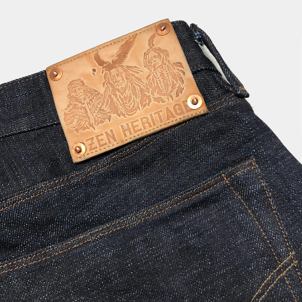 BZEN M.1098 EL PASO-TUF H17 REGULAR STRAIGHT 5 POCKET DYNEEMA YARN INDIGO SELVEDGE DENIM JEAN-17OZ-HRH INDIGO