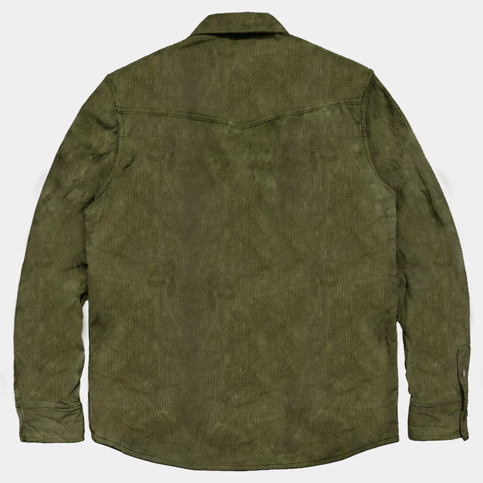 BZEN M.3239R PACO-11W 2 FLAP POCKET CORDUROY SHIRT VEGGIE DYED-11 WALE-SEAWEED