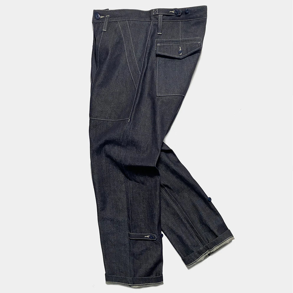 BZEN M.1113R NASH-I REGULAR FIT 4 POCKET MILITARY INSPIRED RAW SELVEDGE PANT-12.5OZ-RAW INDIGO