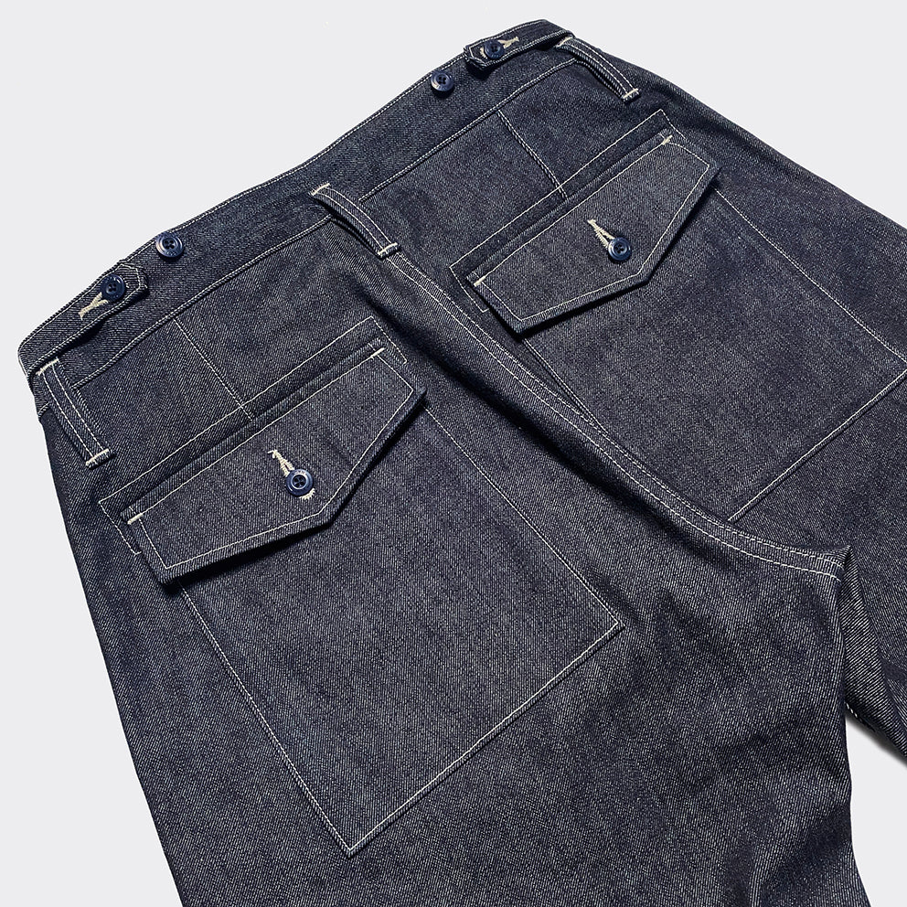 BZEN M.1113R NASH-I REGULAR FIT 4 POCKET MILITARY INSPIRED RAW SELVEDGE PANT-12.5OZ-RAW INDIGO