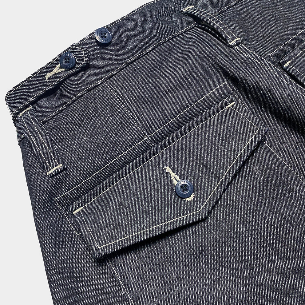 BZEN M.1113R NASH-I REGULAR FIT 4 POCKET MILITARY INSPIRED RAW SELVEDGE PANT-12.5OZ-RAW INDIGO