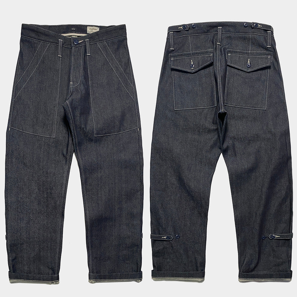 BZEN M.1113R NASH-I REGULAR FIT 4 POCKET MILITARY INSPIRED RAW SELVEDGE PANT-12.5OZ-RAW INDIGO