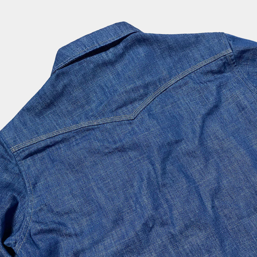 BZEN M.3282 JESSE-TRIPLE LIGHT BLUE DENIM WESTERN SHIRT-12OZ-E0 LIGHT BLUE