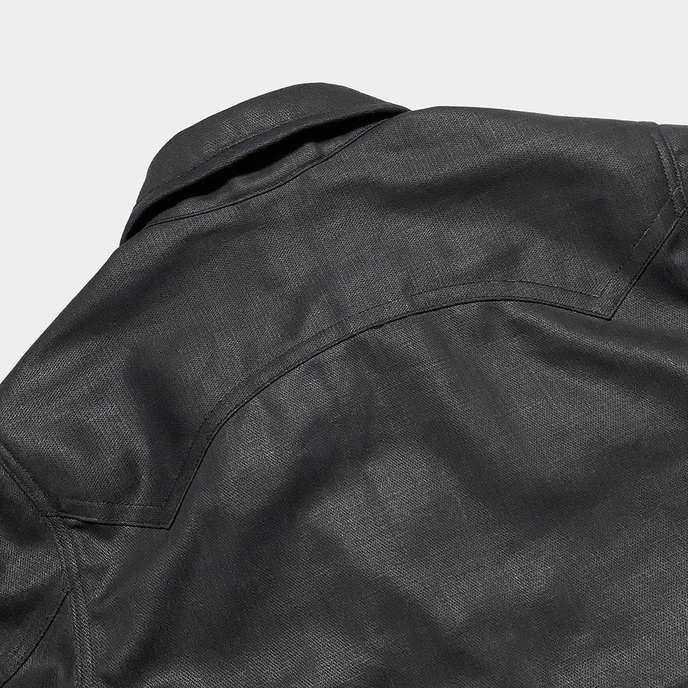 BZEN M.3139RR HOLMES-WX REGULAR FIT TYPE 6 VINTAGE INSPIRED LINED WAX DENIM JACKET-11.5OZ-WAX BLACK CAUTION:DO NOT WASH