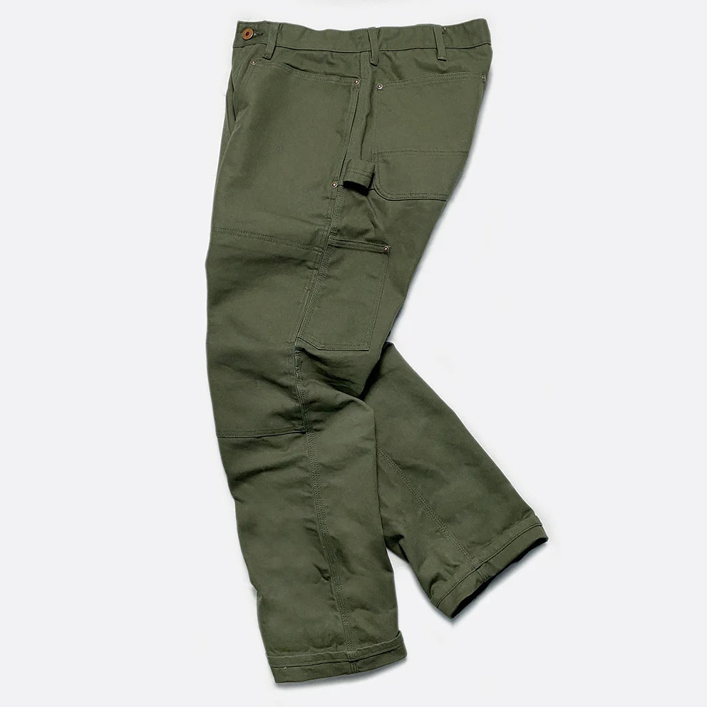 BZEN M.1279 JETHRO-CAG REGULAR FIT DOUBLE PANEL FRONT 6 POCKET CANVAS PAINTER JEAN-12.5OZ-E0 ARMY GREEN