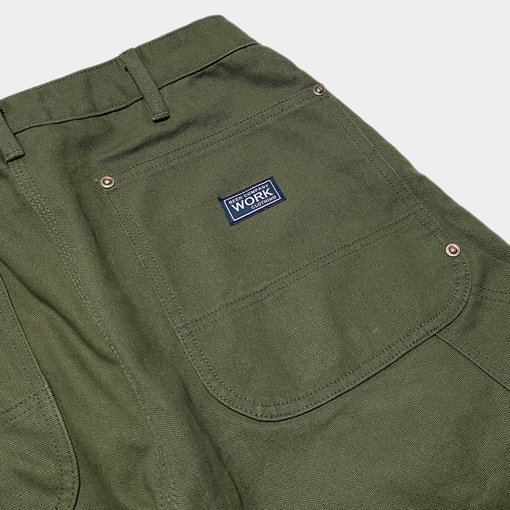 BZEN M.1279 JETHRO-CAG REGULAR FIT DOUBLE PANEL FRONT 6 POCKET CANVAS PAINTER JEAN-12.5OZ-E0 ARMY GREEN