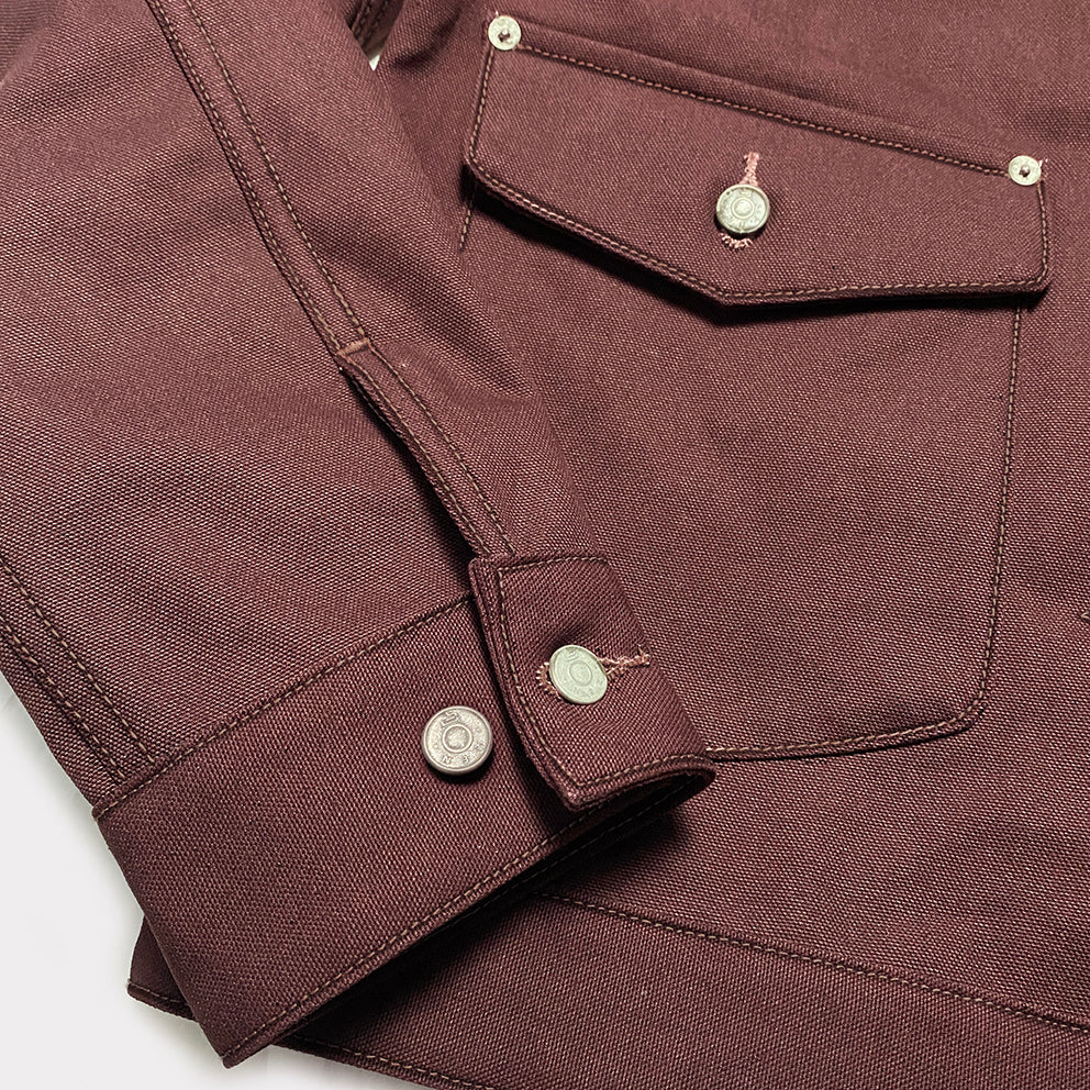 BZEN M.3139RR WAYLON2-CB REGULAR FIT BURGUNDY CANVAS PLEATED FRONT 2 POCKET JACKET-12.5OZ-E0 BURGUNDY