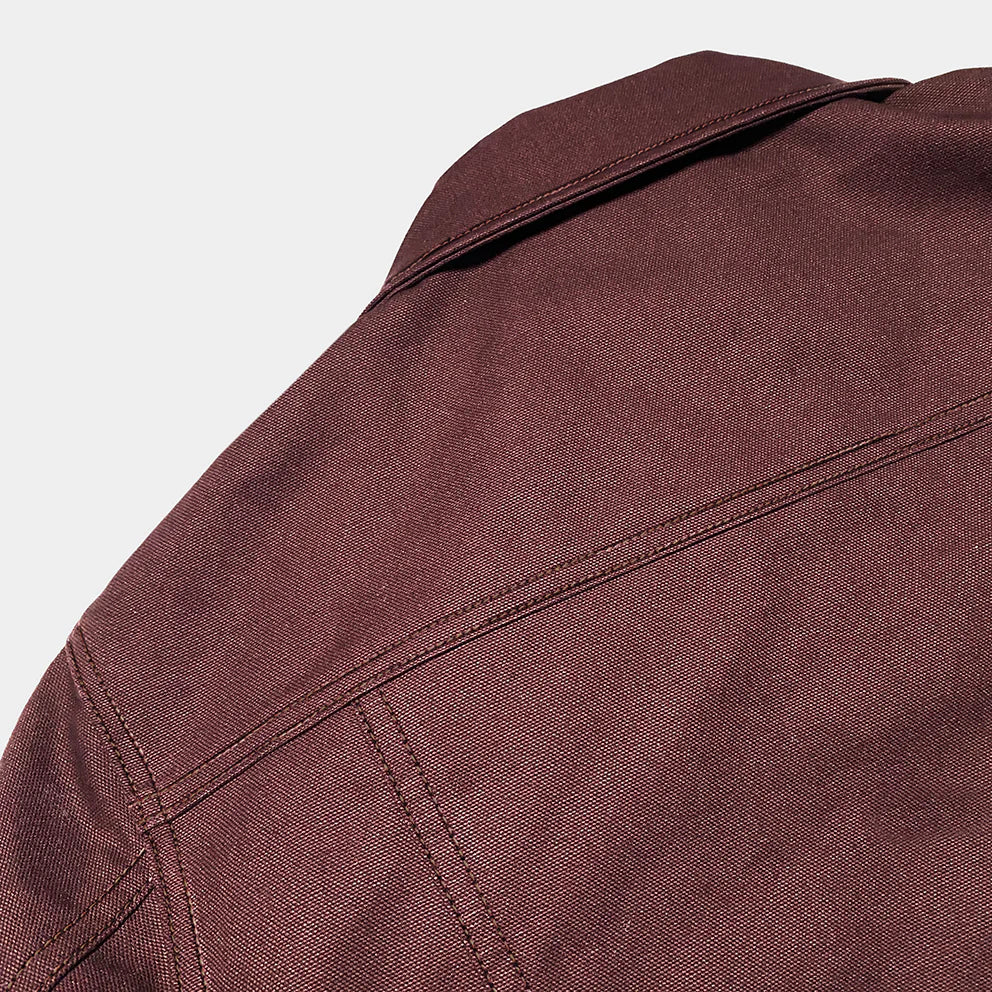 BZEN M.3139RR WAYLON2-CB REGULAR FIT BURGUNDY CANVAS PLEATED FRONT 2 POCKET JACKET-12.5OZ-E0 BURGUNDY