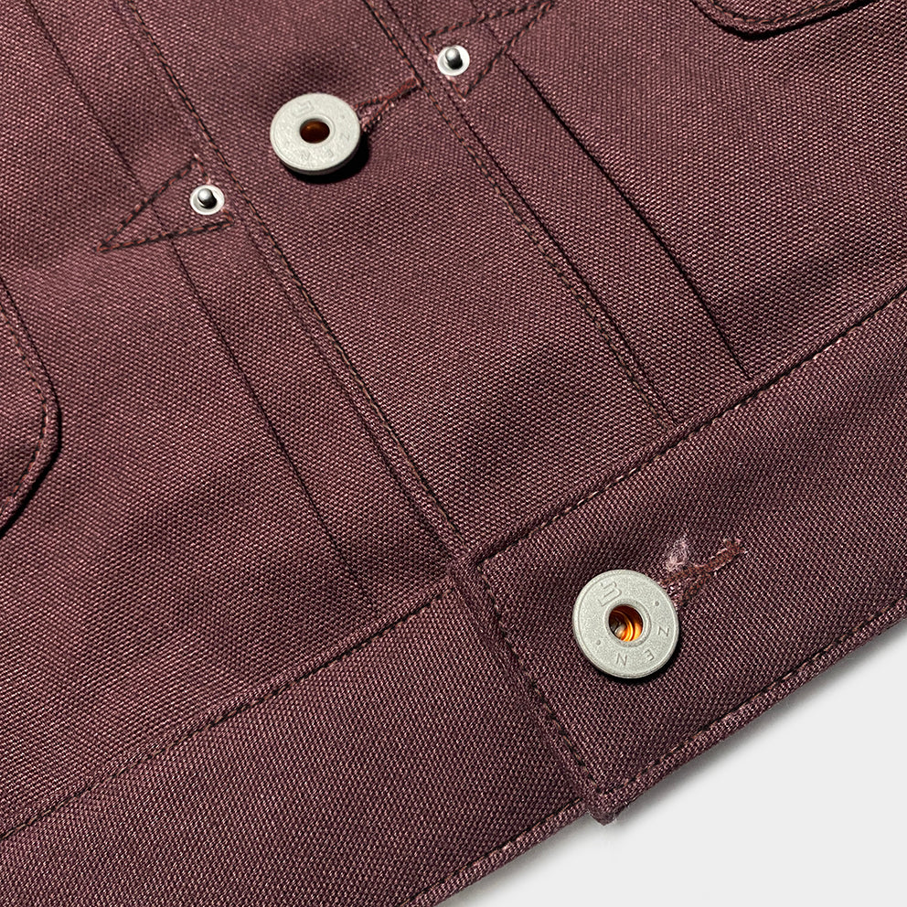 BZEN M.3139RR WAYLON2-CB REGULAR FIT BURGUNDY CANVAS PLEATED FRONT 2 POCKET JACKET-12.5OZ-E0 BURGUNDY