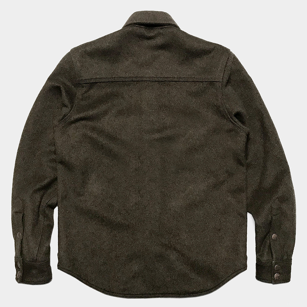 BZEN M.3239R-NORDIC REGULAR FIT TRIPLE NEEDLE WOOL BLEND MELTON SHIRT-800GSM-E0 BROWN