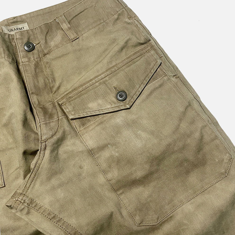 BZEN M.1119R L32 RANGER-MGC6 REGULAR FIT BRITISH MILITARY INSPIRED 6 POCKET CANVAS VEGGIE DYED PANT-12.5OZ-E0 MOSS GREEN