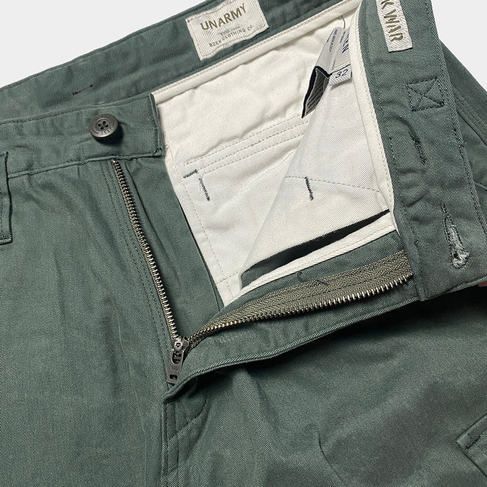 BZEN M.1045 MASH2-T6 REGULAR FIT AERO INSPIRED 6 POCKET TWILL CARGO SHORT-9OZ-E0 GREEN