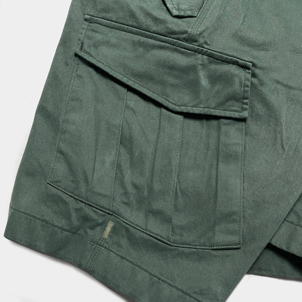 BZEN M.1045 MASH2-T6 REGULAR FIT AERO INSPIRED 6 POCKET TWILL CARGO SHORT-9OZ-E0 GREEN