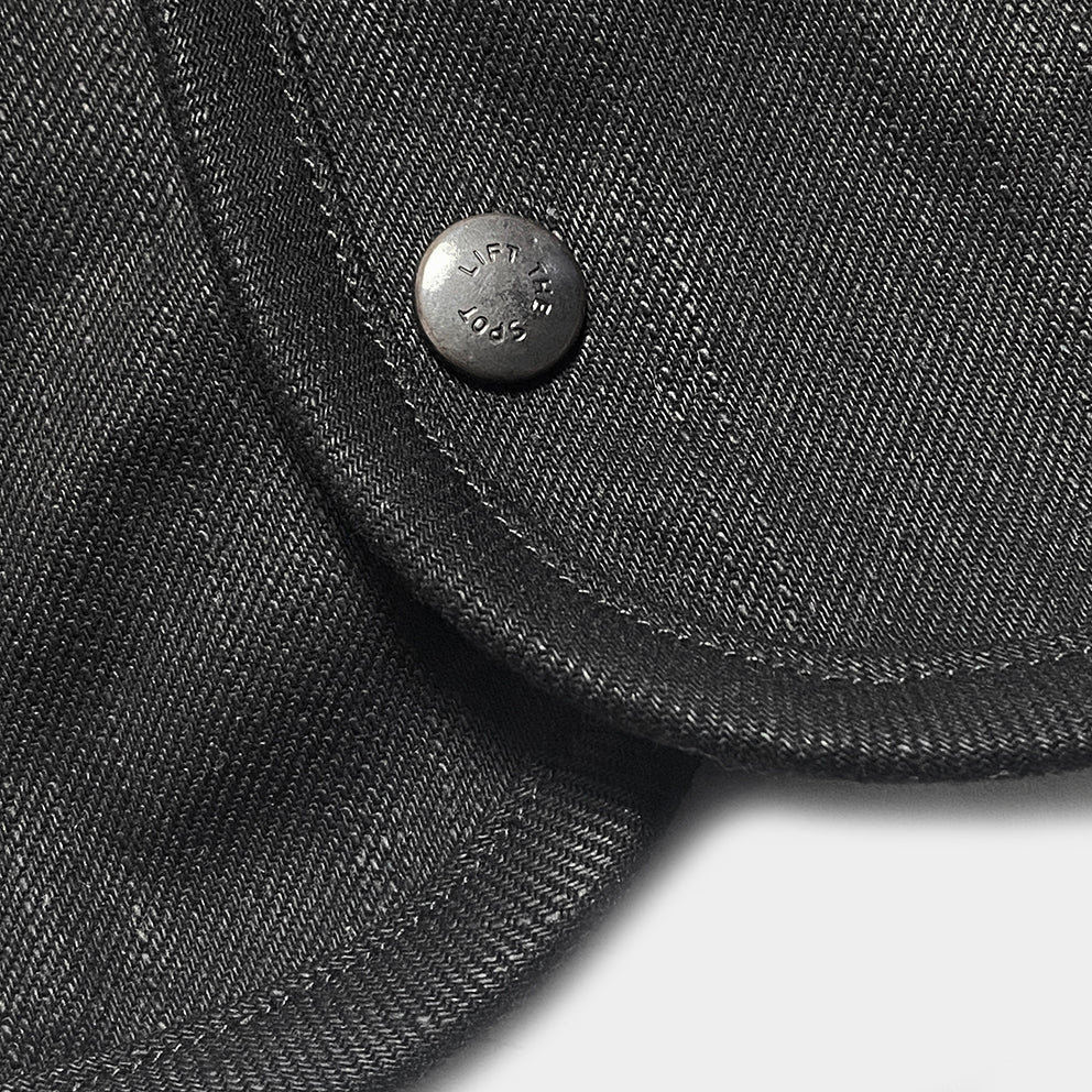 BZEN M.3203 SILAS-BB REGULAR FIT ROUND NECK BLACK OVER BLACK SLEVEDGE VEST-13.8OZ-RAW