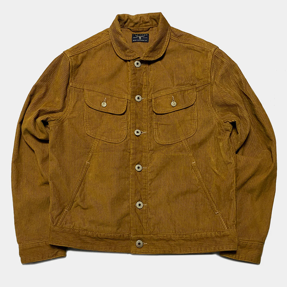 BZEN M.3139RR GARCIA 11W REGULAR FIT 4 POCKET VEGGIE DYED CORDUROY JACKET-11 WALE-E0 CARAMEL