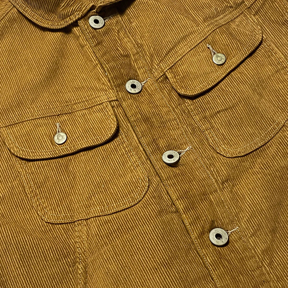 BZEN M.3139RR GARCIA 11W REGULAR FIT 4 POCKET VEGGIE DYED CORDUROY JACKET-11 WALE-E0 CARAMEL