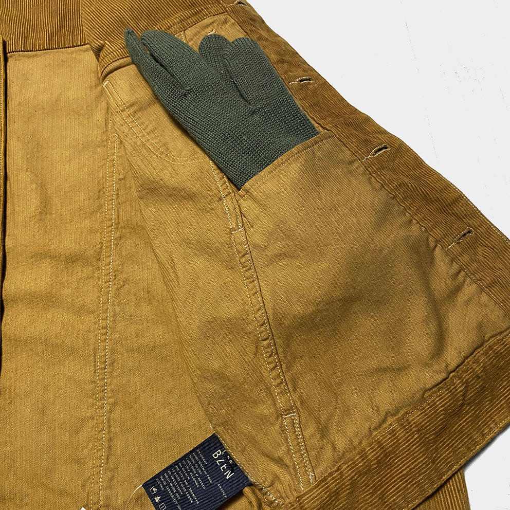BZEN M.3139RR GARCIA 11W REGULAR FIT 4 POCKET VEGGIE DYED CORDUROY JACKET-11 WALE-E0 CARAMEL