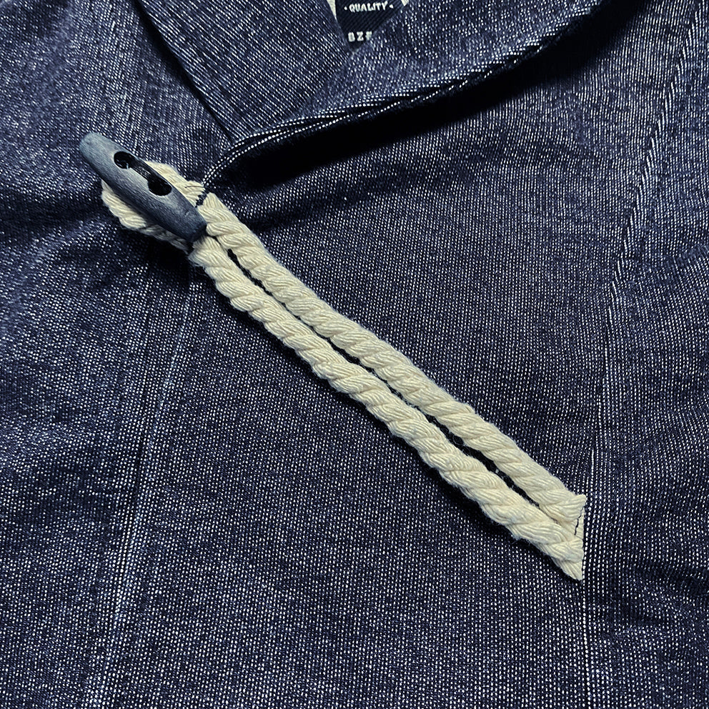 BZEN M.3037 ERNEST 2 POCKET SHAWL COLLAR INDIGO FRENCH TERRY CARDIGAN-425GSM-E0 INDIGO