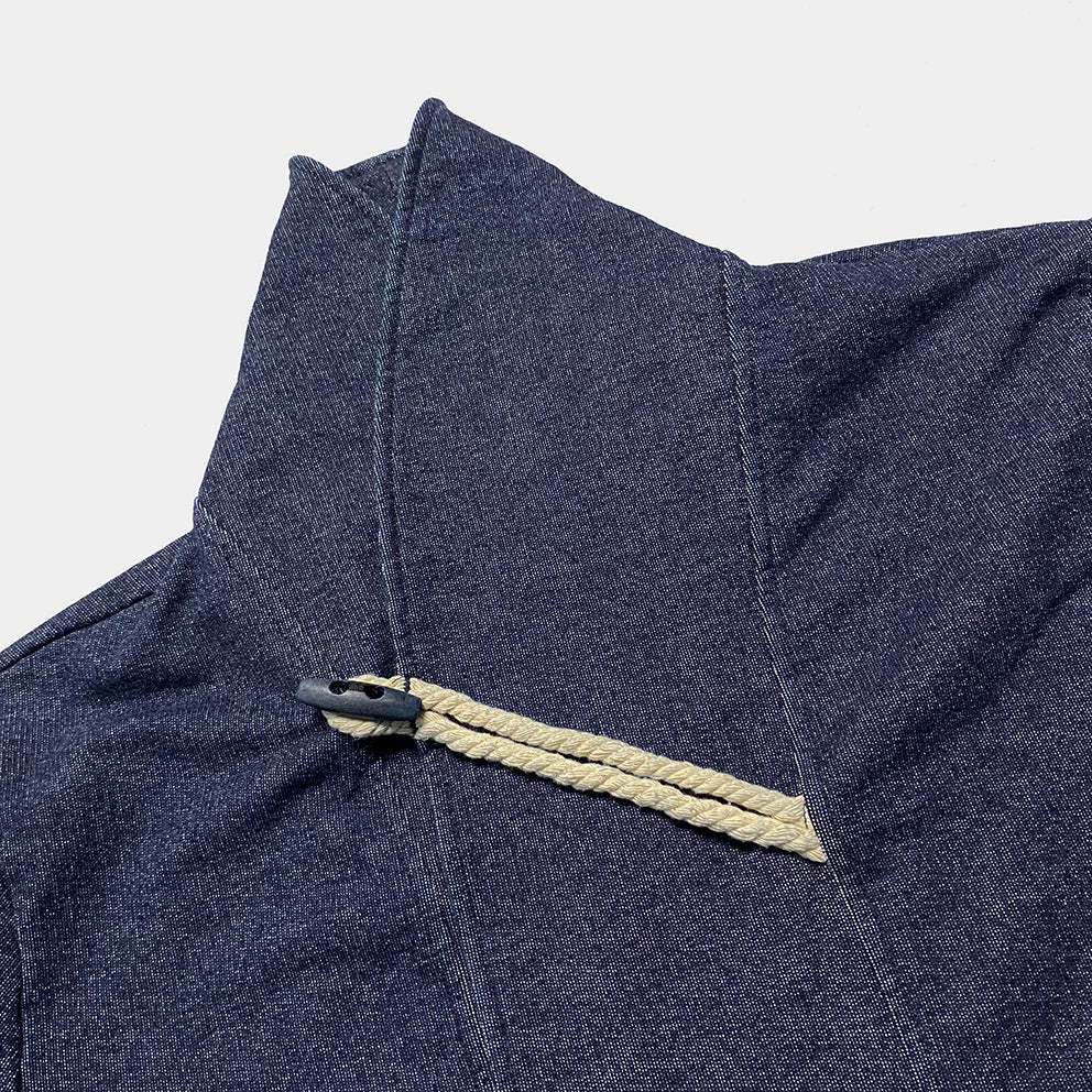 BZEN M.3037 ERNEST 2 POCKET SHAWL COLLAR INDIGO FRENCH TERRY CARDIGAN-425GSM-E0 INDIGO