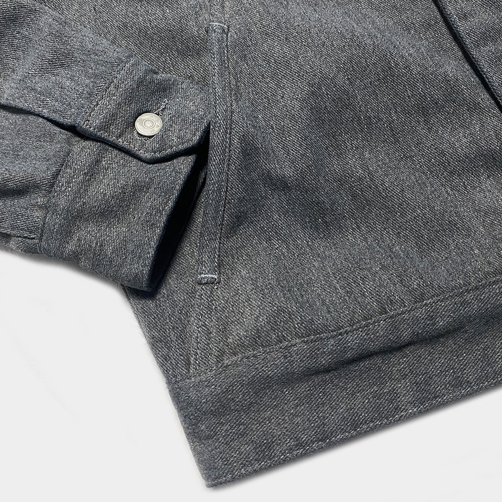 BZEN M.3139RR GARCIA2-BG REGULAR FIT 4 POCKET TOP SIDE BRUSHED GREY TWILL JACKET-12OZ-E0 GREY