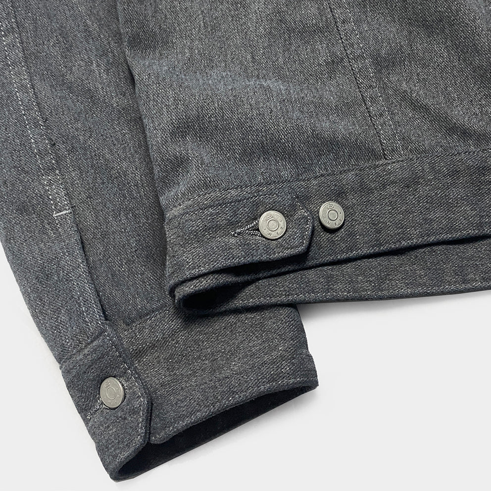 BZEN M.3139RR GARCIA2-BG REGULAR FIT 4 POCKET TOP SIDE BRUSHED GREY TWILL JACKET-12OZ-E0 GREY