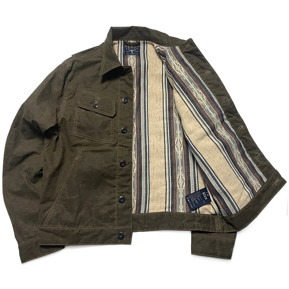 BZEN M.3139RR MAVERICK2-WXT REGULAR FIT 4 POCKET LINED WAXED RIP STOP JACKET-6OZ-WAX TAUPE