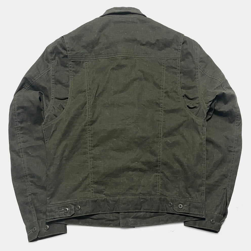 BZEN M.3139RR MAVERICK2-WXK REGULAR FIT 4 POCKET LINED WAXED RIP STOP JACKET-6OZ-WAX KHAKI CAUTION:DO NOT WASH