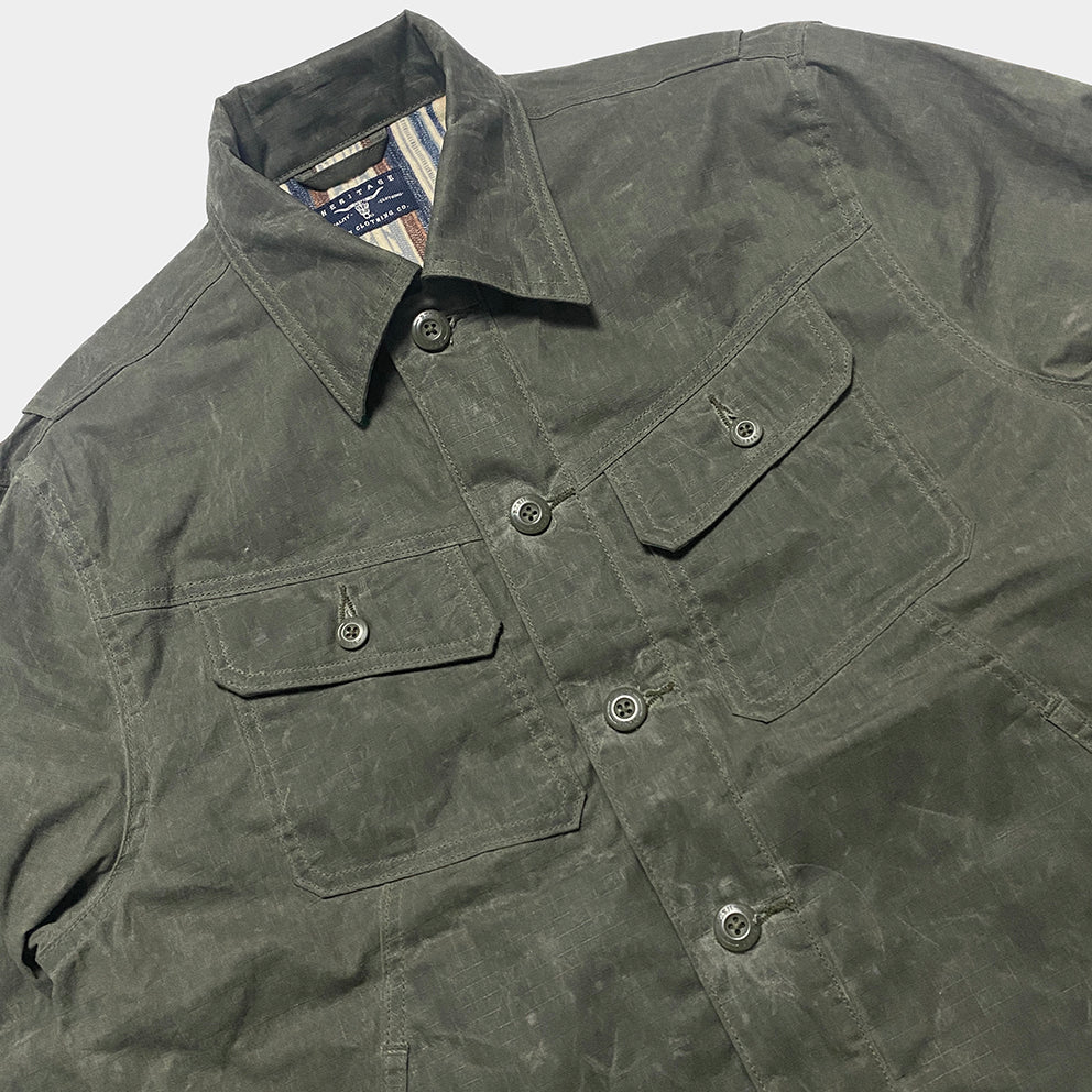 BZEN M.3139RR MAVERICK2-WXK REGULAR FIT 4 POCKET LINED WAXED RIP STOP JACKET-6OZ-WAX KHAKI CAUTION:DO NOT WASH
