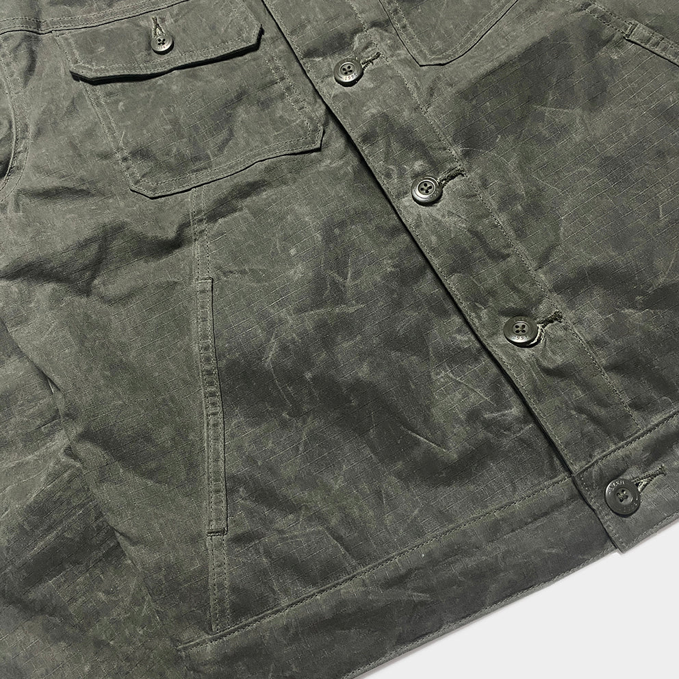 BZEN M.3139RR MAVERICK2-WXK REGULAR FIT 4 POCKET LINED WAXED RIP STOP JACKET-6OZ-WAX KHAKI CAUTION:DO NOT WASH