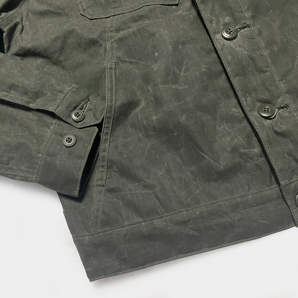 BZEN M.3139RR MAVERICK2-WXK REGULAR FIT 4 POCKET LINED WAXED RIP STOP JACKET-6OZ-WAX KHAKI CAUTION:DO NOT WASH