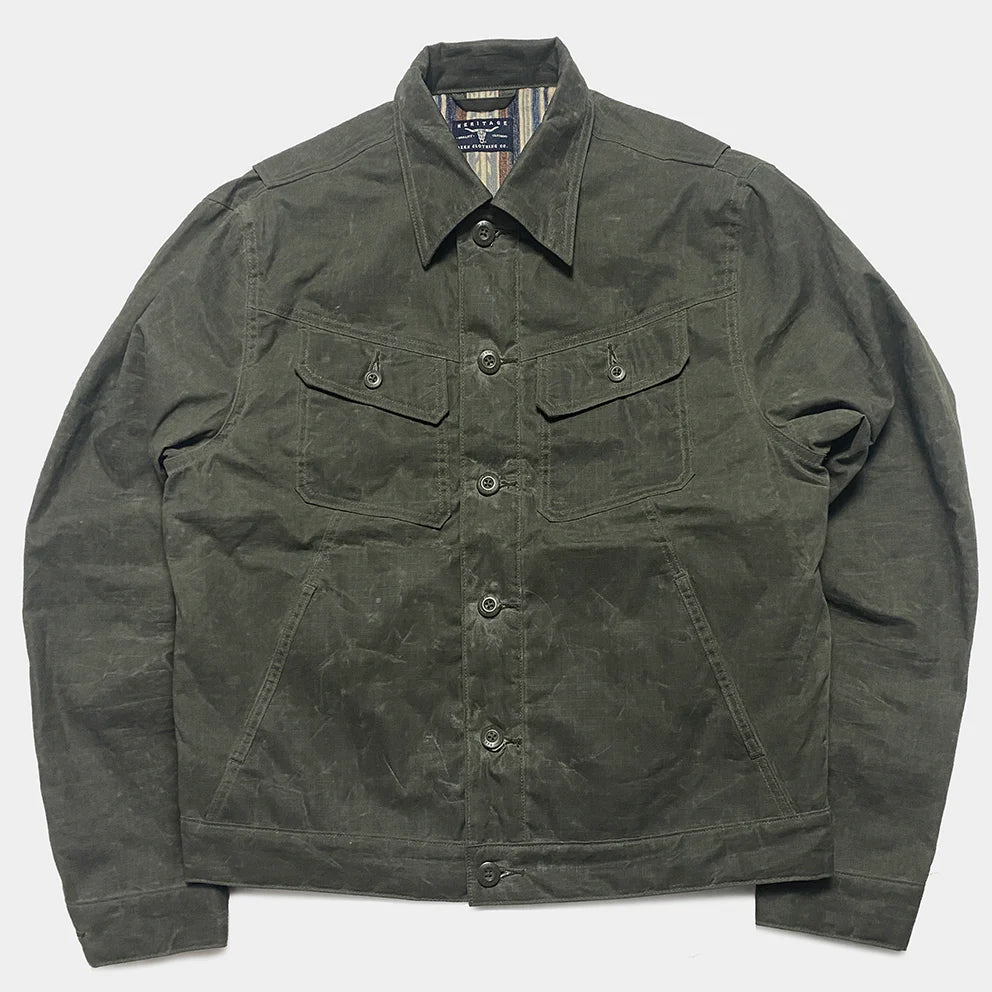 BZEN M.3139RR MAVERICK2-WXK REGULAR FIT 4 POCKET LINED WAXED RIP STOP JACKET-6OZ-WAX KHAKI CAUTION:DO NOT WASH