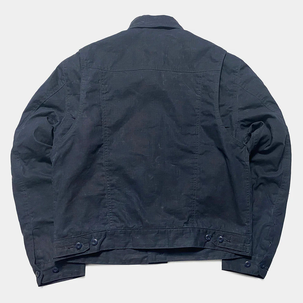 BZEN M.3139RR MAVERICK2-WXN REGULAR FIT 4 POCKET LINED WAXED RIP STOP JACKET-6OZ-WAX NAVY CAUTION:DO NOT WASH
